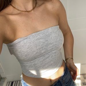 Gray crop top